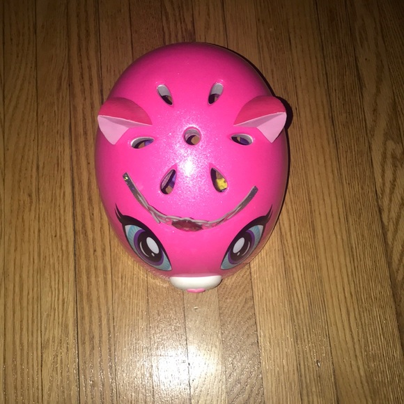 Girls 3 and up unicorn helmet. Pink helmet silver crown. Paid 45.00$asking 25$ - Picture 2 of 3